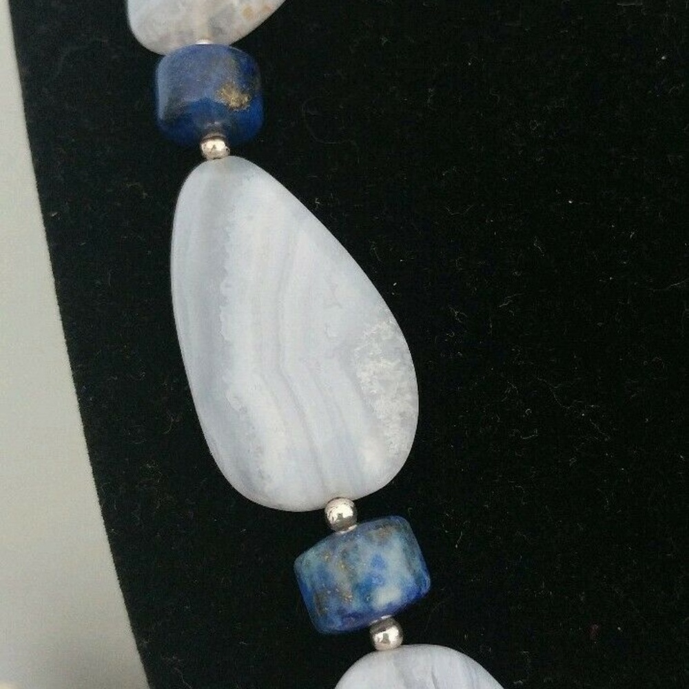 Jay King Blue Lace Agate Lapis Lazuli Necklace - Picture 3 of 3